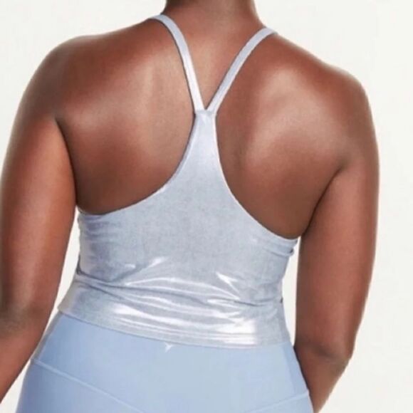 Old Navy Powersoft Longline Bra Blue Melted Ice - Picture 8 of 8